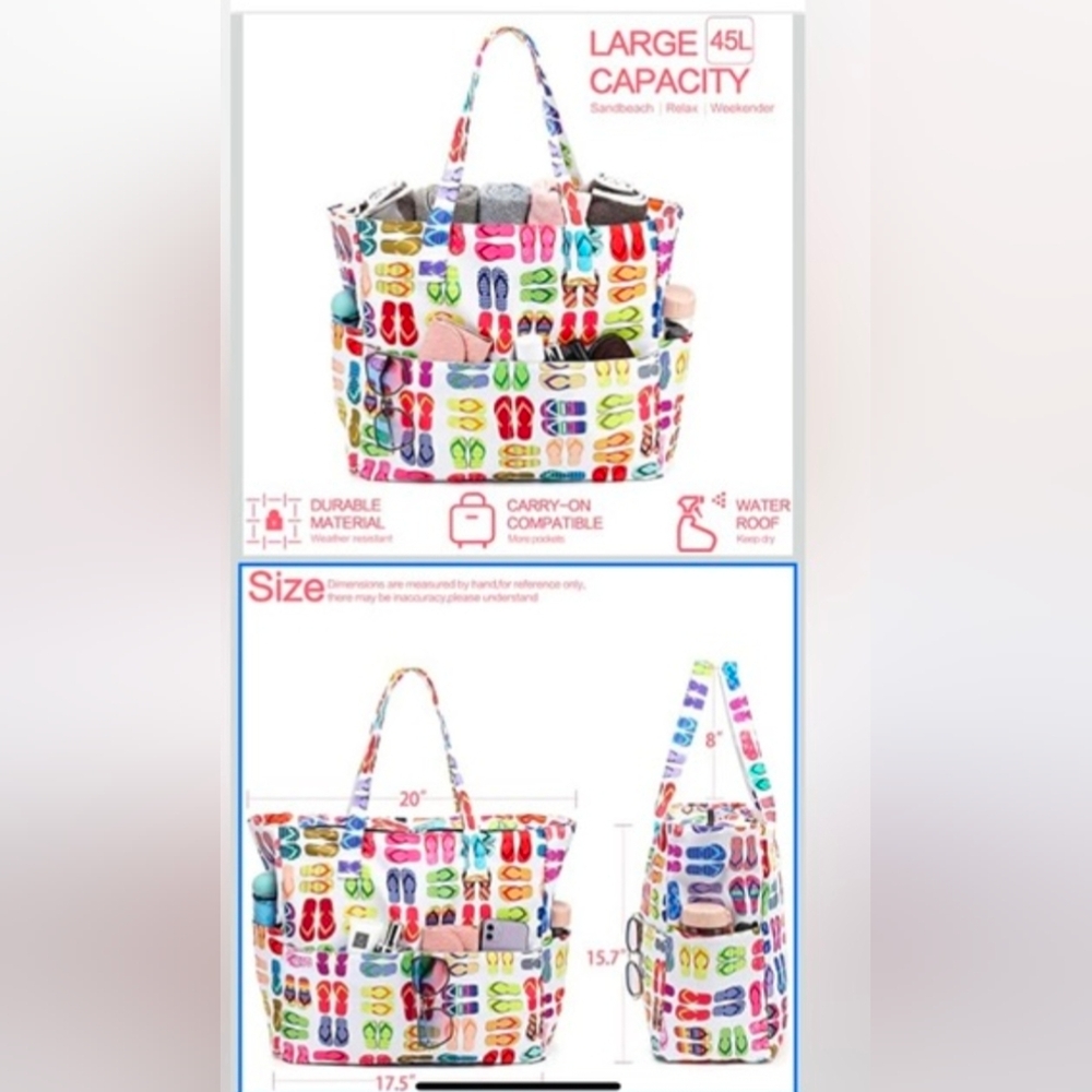 Colorful Flip Flop Tote Bag - Picture 2 of 2